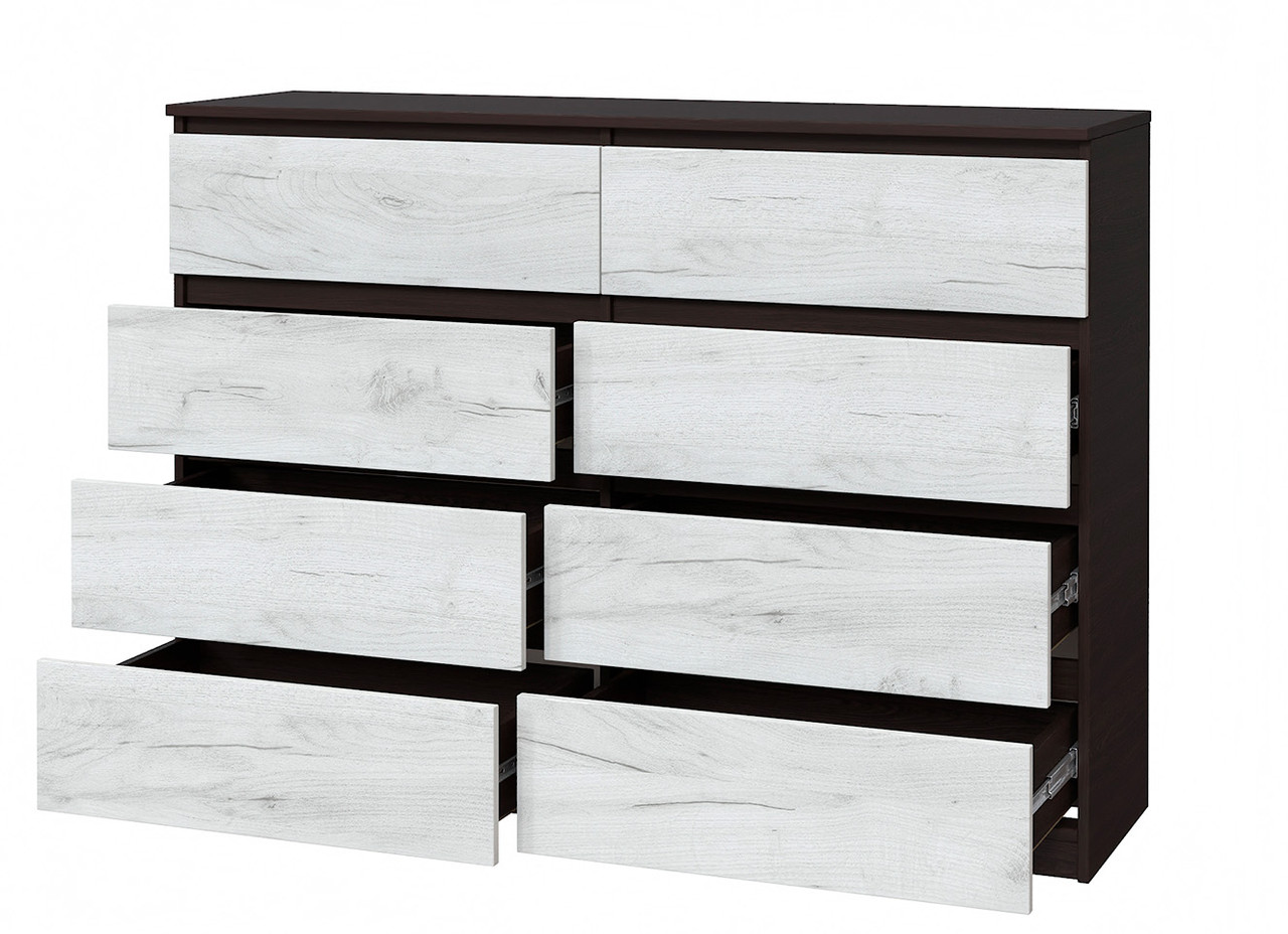 Комод 130 Брайтон із 4 ящиками телескопи Венге + дуб крафт білий 130х37,6х95 Майстер Форм