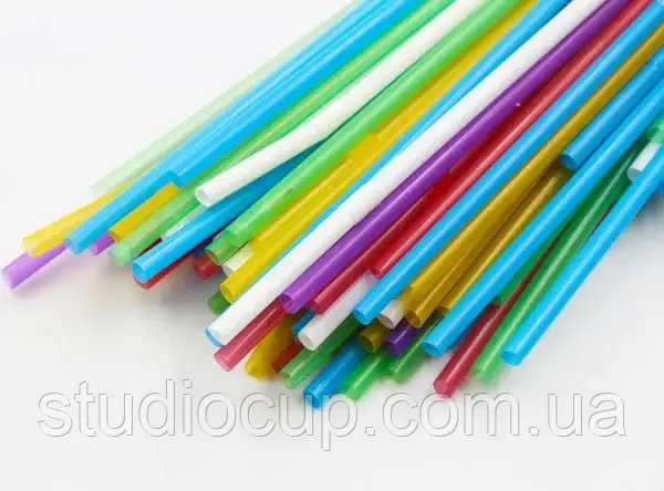 Трубочки з коліном Мікс 21.5см 1000шт/уп, фото 1