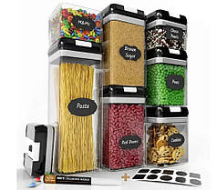 Набір контейнерів для їжі FOOD Storage Container Set, 7 шт., чорний, фото 3