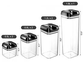 Набір контейнерів для їжі FOOD Storage Container Set, 7 шт., чорний, фото 5