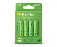 Аккумулятор GP ReCyKo+ R6 (АА), 2700 series, 2600mAh Ni-MH, 4шт, ТОЛЬКО ОРИГИНАЛ