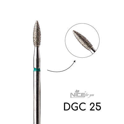 Фреза алмазна Nice for you ПОЛУМ’Я DGС 25 Зелене