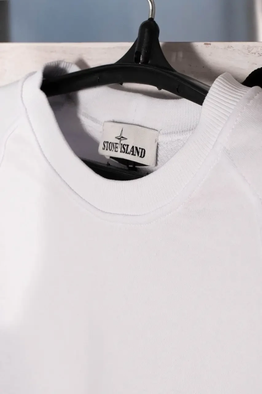 Свитшот Stone Island черный белый | Мужская кофта Стон Айленд | Стоник - фото 2 - id-p1872573518