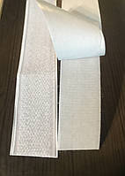 Липучка біла текстильна застібка липка стрічка 25 мм на клейовій основі