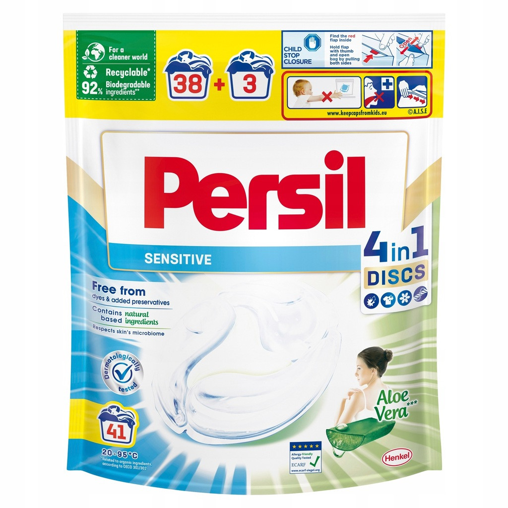 Капсули для прання білизни Персил, Persil Sensitive Aloe Vera Deep Clean 4в1 (41 шт)