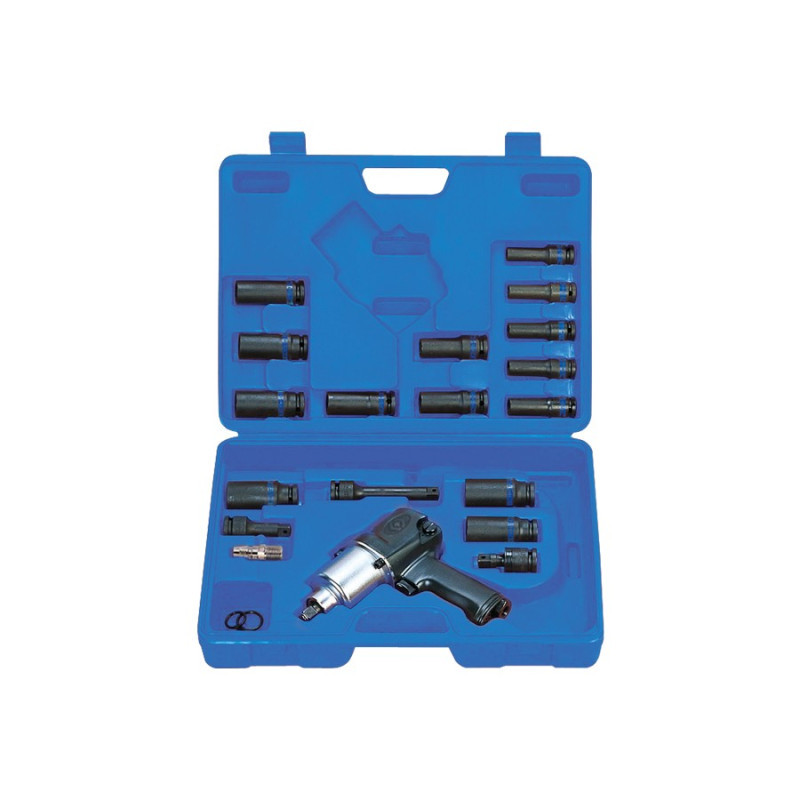 Пневматичний гайковерт 1/2" 678 Нм з головками удлин. KINGTONY 44118MP (Тайвань), фото 1