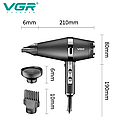 Професійний фен для волосся VGR V-451 2200W + 3 насадки, фото 4
