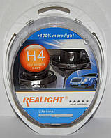 Автомобільні галогенні лампи "REALIGHT" (H4) (+100%)(12V)(60/55W)