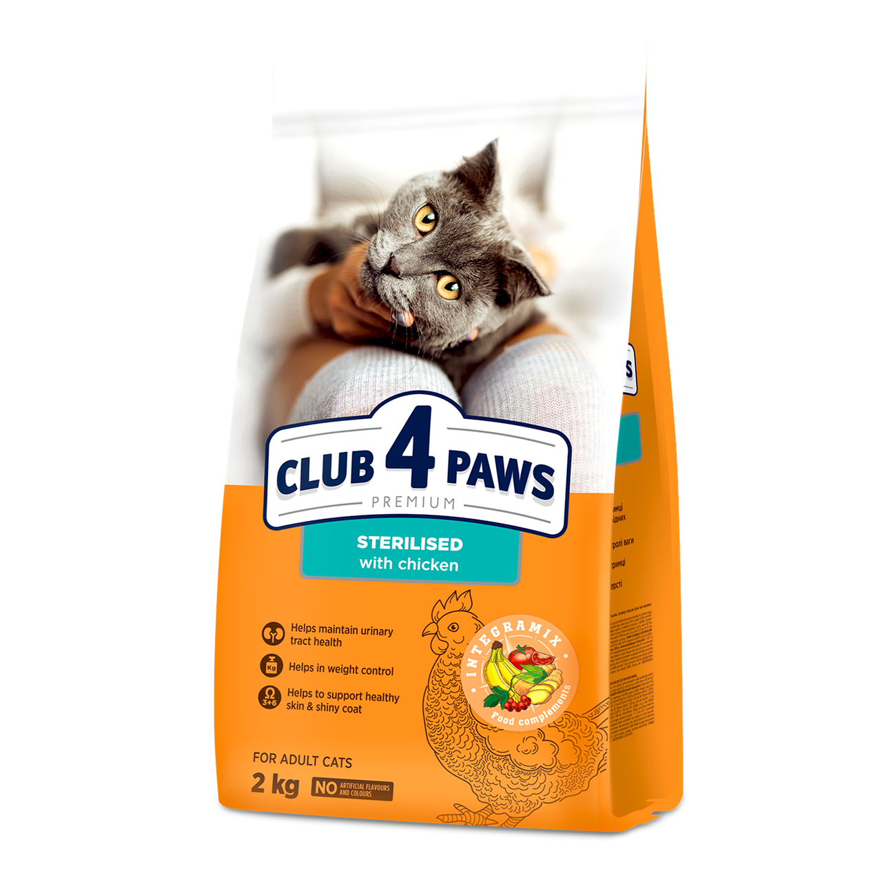 Сухий корм CLUB 4 PAWS для стерилізованих кішок та кастрованих котів 9276 Клуб 4 Лапи, 2 кг, фото 1