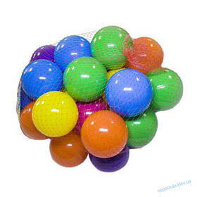 Кульки пластикові в сітці 30 шт., 80 мм різнобарвні (дитячі іграшки)