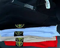 Свитшот Stone Island черный белый красный | Мужская кофта Стон Айленд | Стоник