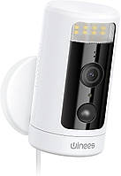 Winees Security Camera Outdoor, 2K HD камера для домашньої безпеки з пржекторам, кольорове нічне бачення