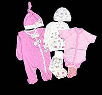Гарний набір одягу для новонароджених дівчаток, якісний одяг для немовлят, літо, зріст 56 см, бавовна
