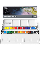 Набір акварельних фарб Winsor&Newton Professional Water Colour, металевий бокс, 24 кольори