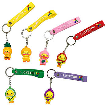 Брелок дитячий Качечка в одязі 5см, асорти №610