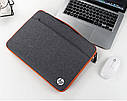 Сумка для ноутбука або документів 15,6" Сіра з жовтогарячим (код: IBN039SJ2), фото 6