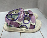 Стильні дитячі босоніжки Paliament молочні фіолетові р34 21 см, фото 2