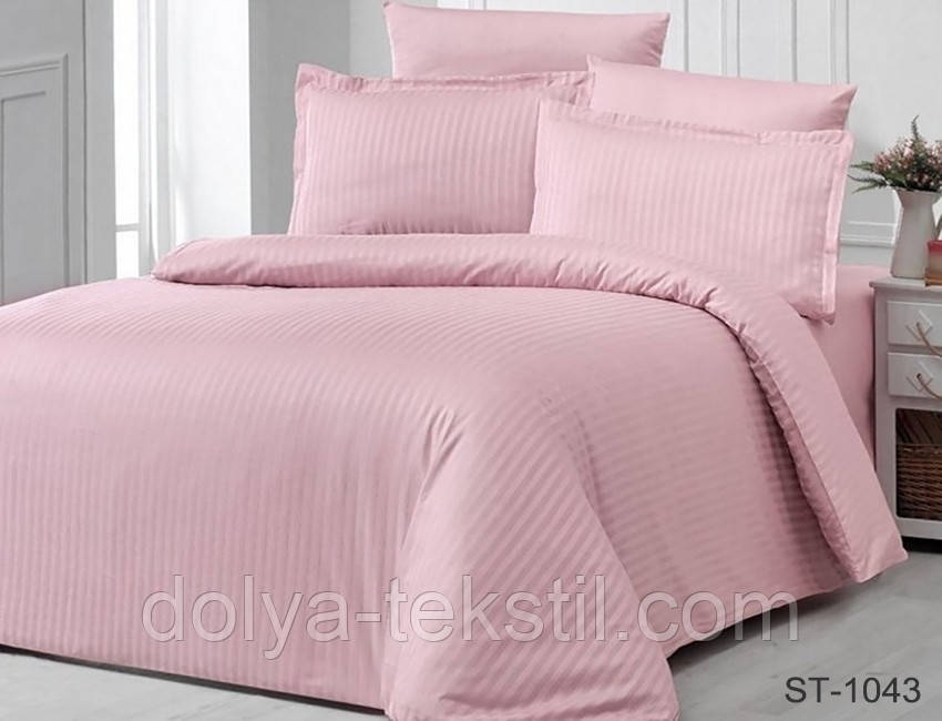 Страйп-сатин Luxury 1,5-спальна постільна білизна ТМ TAG ST-1043, фото 1