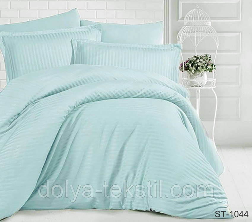 Страйп-сатин Luxury 2-спальна постільна білизна ТМ TAG ST-1044, фото 1