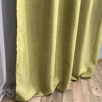 Штори легкі лляні ALBO оливкові 150×270 см, комплект 2 шт. (SH-M1-15), фото 10