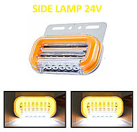 Габаритний ліхтар LED moving SIDE LAMP з підсвічуванням та поворотом 24V жовтий (1шт)