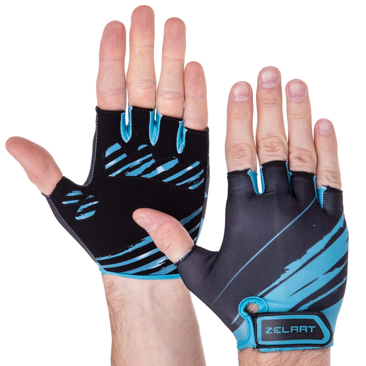 Рукавиці для фітнесу рукавички спортивні Zelart Fitness Gloves 3887 розмір XS Black-Blue