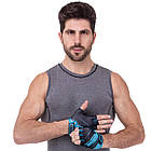 Рукавиці для фітнесу рукавички спортивні Zelart Fitness Gloves 3887 розмір M Black-Blue, фото 4