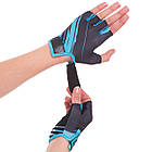 Рукавиці для фітнесу рукавички спортивні Zelart Fitness Gloves 3887 розмір M Black-Blue, фото 9
