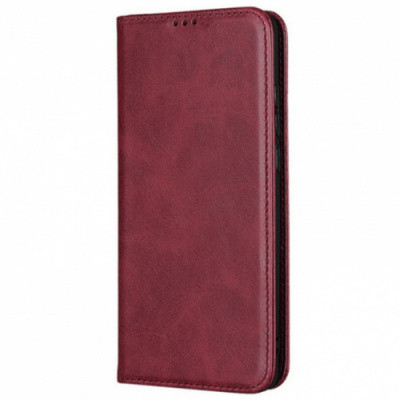 Чохол-книжка Leather Fold для Xiaomi Redmi 14C/Poco C75 (Темно-червоний)