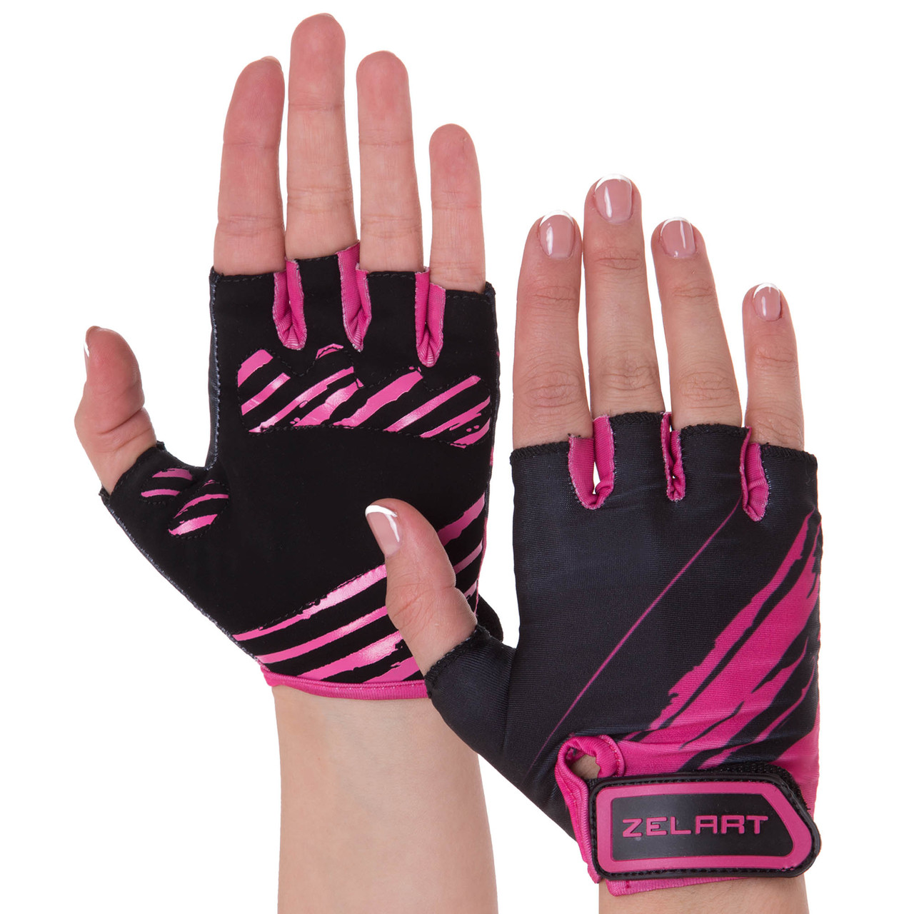 Рукавиці для фітнесу рукавички спортивні Zelart Fitness Gloves 3887 розмір L Black-Pink