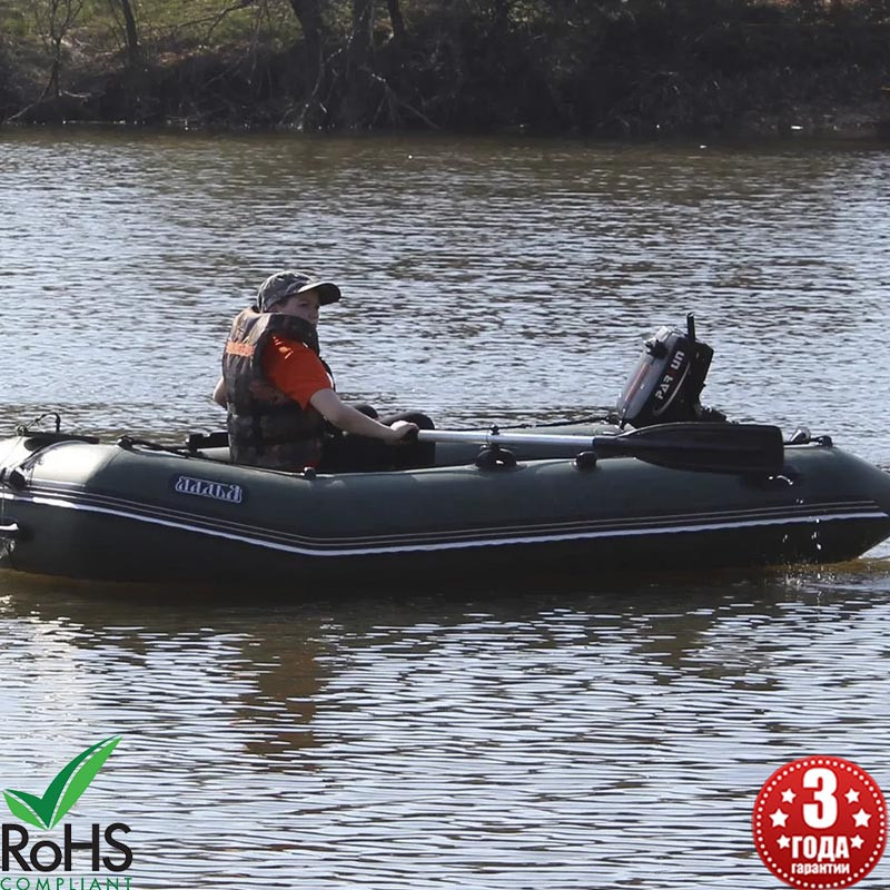 Моторний надувний човен ПВХ ЛТ-290МЕ зі слань-килимком, для риболовлі та відпочинку на воді. (3-місний)
