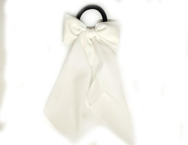 Гумка для волосся бант Твіллі білий, фото 1