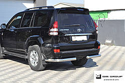 Захист заднього бампера (неіржавка труба — куточки) Toyota Prado 120 ( 2002-2009)