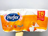 Туалетная бумага целлюлозна персик Perfex Peach 3-слойная 16 рулонов
