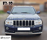 Защита переднего бампера Jeep Grand Cherokee 3 (2004-2007) (двойная нержавеющая труба - двойной ус)