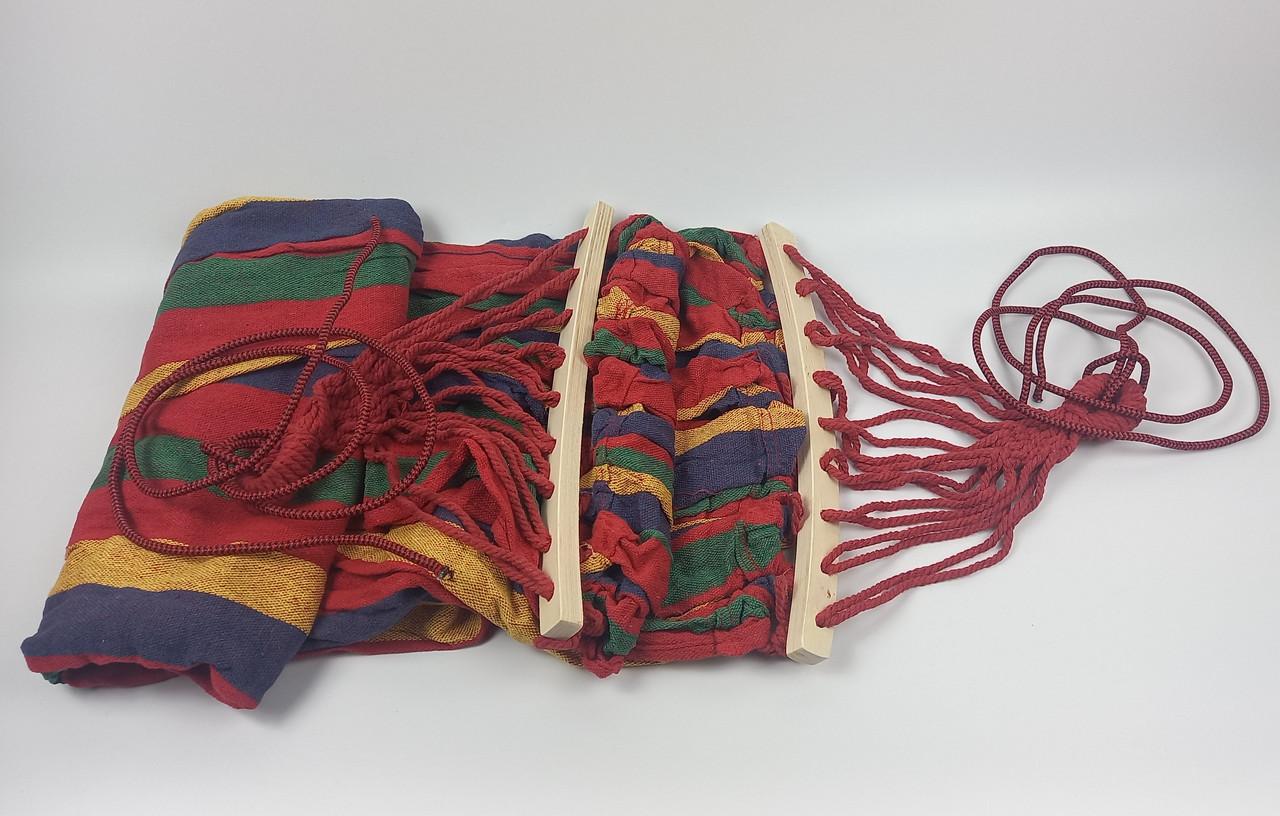 Гамак Мексика тканинний 200х150 з планкою та чохлом
