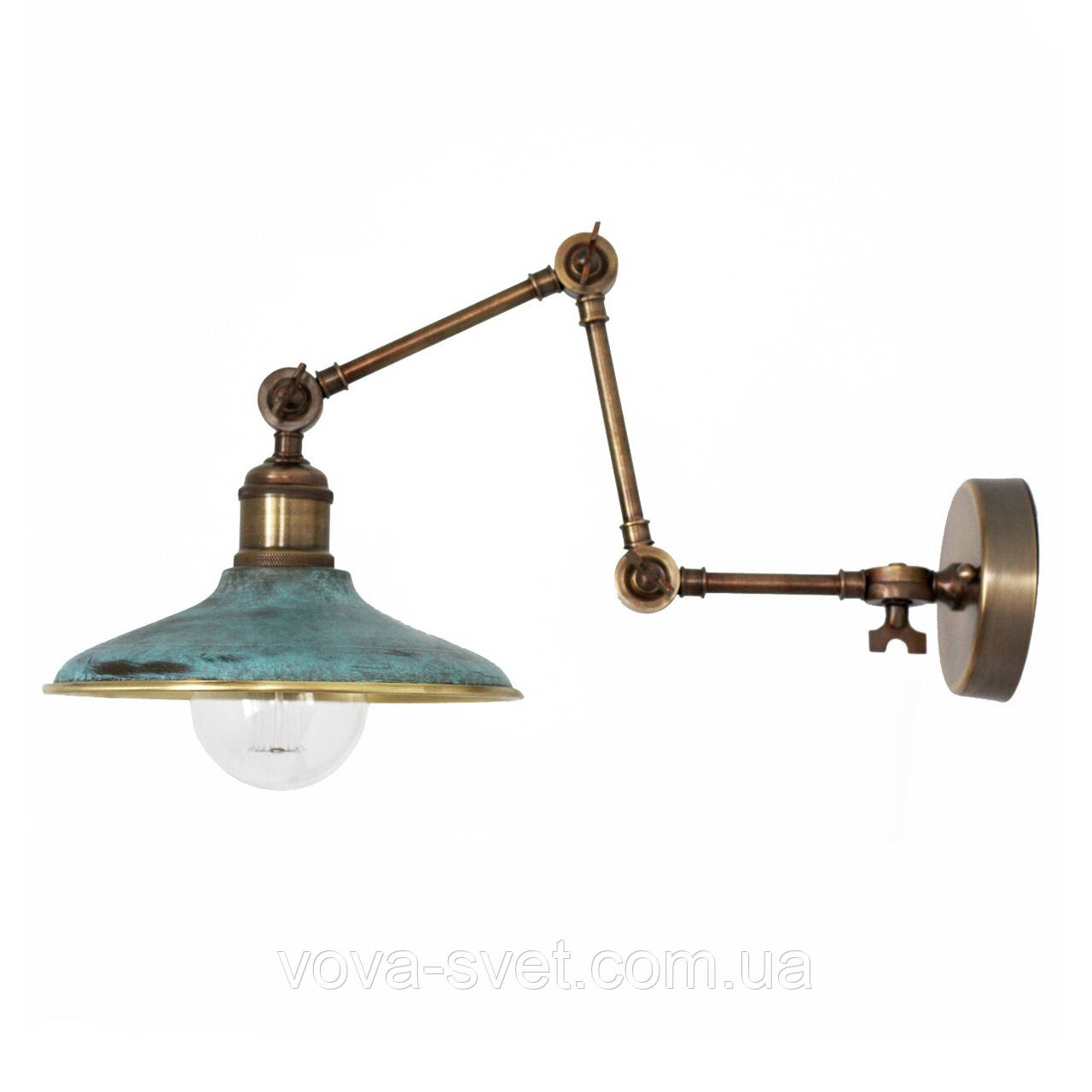 Настінно-стельовий світильник купол Loft Steampunk [ on Wall Ceiling Green Patina ] (4 поворотний)