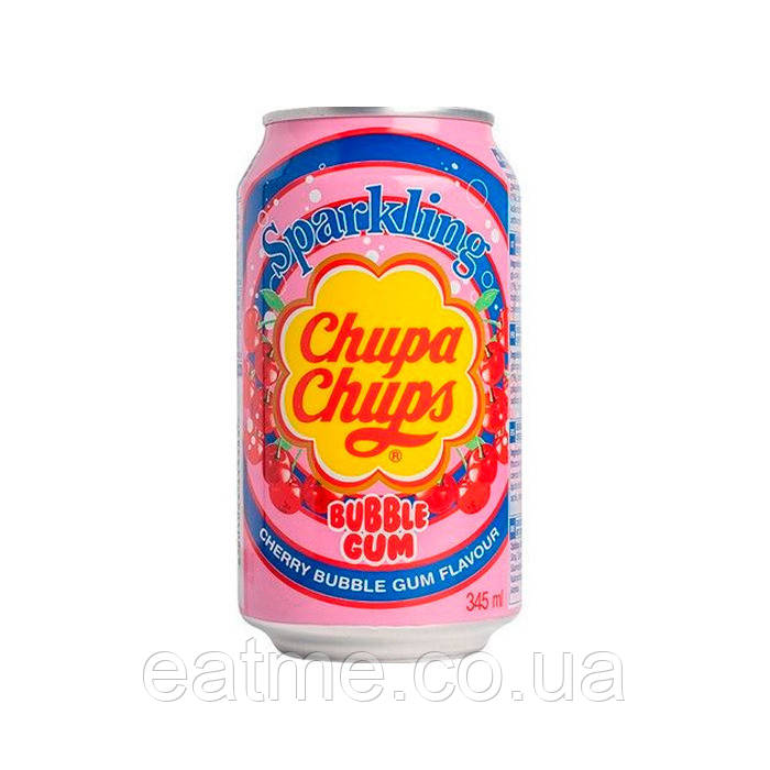 Газований напій Chupa Chups Cherry Bubble Gum Вишнева жуйка 345ml