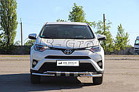 Защита переднего бампера (двойная нержавеющая труба - двойной ус) Toyota Rav 4 XA 40 (2016-2018)