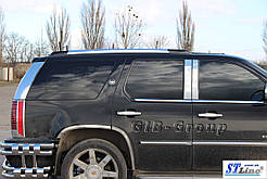 Хром накладка на стійки дверей для Cadillac Escalade GMT900 (07-14) d60х1,6мм