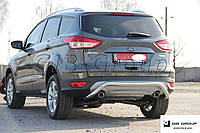 Защита заднего бампера (одинарная нержавеющая труба - одинарный ус) Ford Kuga (13+)