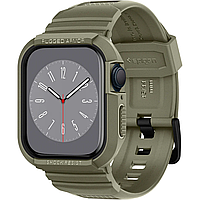 Чехол + ремешок для Apple Watch Spigen Rugged Case + Band for Watch 45/44, Vintage Khaki (ACS05914)