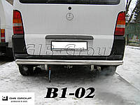 Защита заднего бампера (одинарная нержавеющая труба - одинарный ус) Mercedes - Benz Vito (96-03)