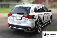 Защита заднего бампера (одинарная нержавеющая труба - одинарный ус) Mitsubishi Outlander (15+)