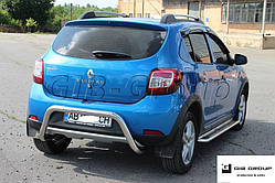 Захист заднього бампера (одинарна нержавіюча труба - одинарний вус) Renault Sandero - Stepway ll (12+)