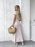 Кремова літня сукня максі на запах із софту з квітковим принтом, фото 7