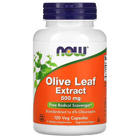 Екстракт із листя оливкового дерева (Olive Leaf Extract) NOW Foods 500 мг 120 вегетаріанських капсул