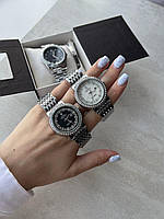 Годинник Rolex Silver Rhinestones Oystrrperpetual Datejust (білий, чорний)