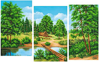 Триптих для вышивки бисером Домик в лесу. Цена указана без бисера