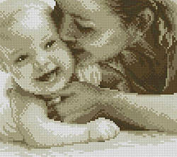 Картина стразами Dream Art Обіймашки з малюком. (24 х 27 см) (DA-31665) 24 х 27 см (Без підрамника)
